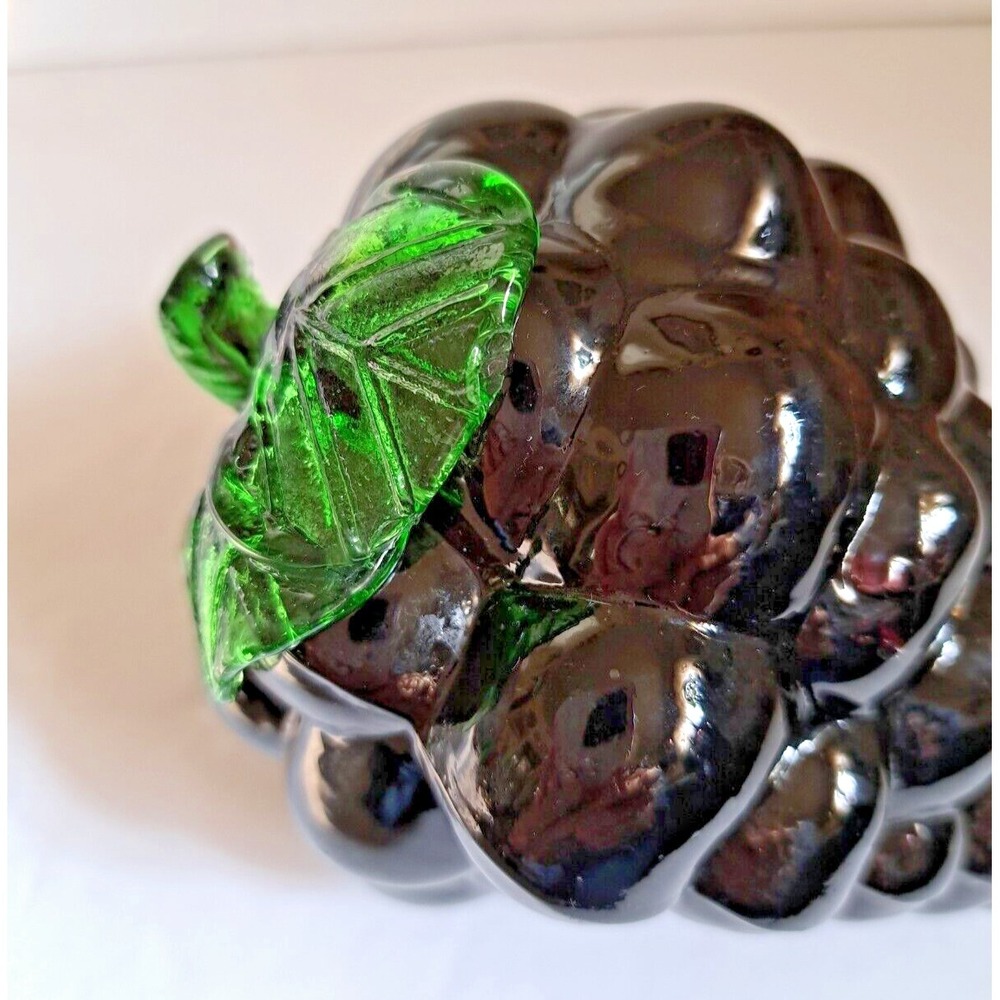 Murano Style Art Glass Decorative Purple Grape Cluster Farmhouse Decor Pre-owned - Picture 5 of 7